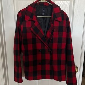 Gap Buffalo plaid peacoat